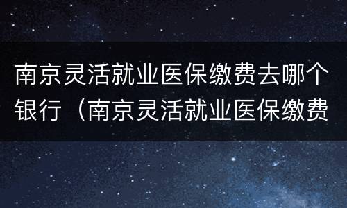 南京灵活就业医保缴费去哪个银行（南京灵活就业医保缴费去哪个银行办理）