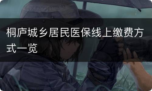桐庐城乡居民医保线上缴费方式一览