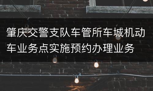 肇庆交警支队车管所车城机动车业务点实施预约办理业务