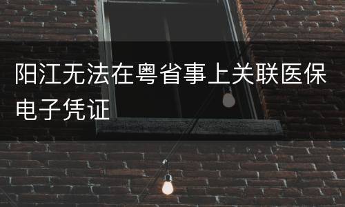阳江无法在粤省事上关联医保电子凭证