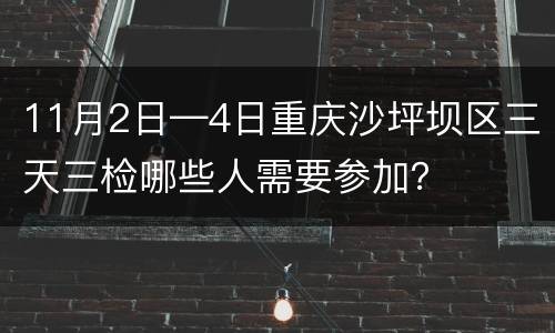 11月2日—4日重庆沙坪坝区三天三检哪些人需要参加？