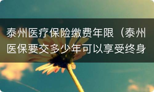 泰州医疗保险缴费年限（泰州医保要交多少年可以享受终身）