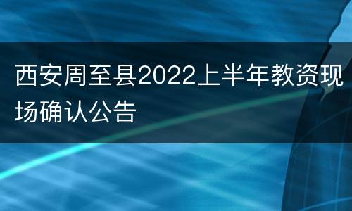 西安周至县2022上半年教资现场确认公告