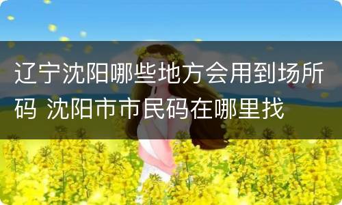 辽宁沈阳哪些地方会用到场所码 沈阳市市民码在哪里找