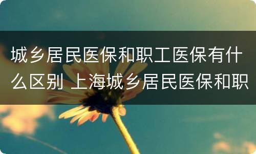 城乡居民医保和职工医保有什么区别 上海城乡居民医保和职工医保有什么区别