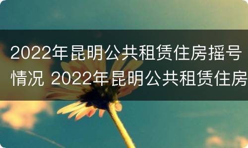 2022年昆明公共租赁住房摇号情况 2022年昆明公共租赁住房摇号情况怎么样