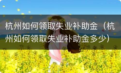杭州如何领取失业补助金（杭州如何领取失业补助金多少）