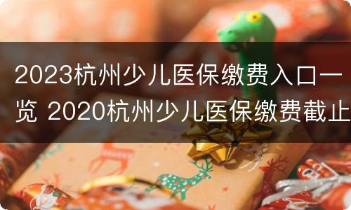 2023杭州少儿医保缴费入口一览 2020杭州少儿医保缴费截止日期