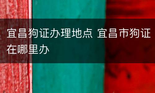 宜昌狗证办理地点 宜昌市狗证在哪里办