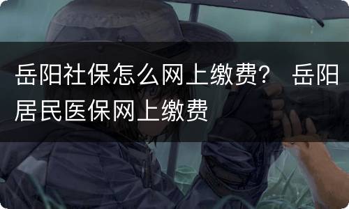 岳阳社保怎么网上缴费？ 岳阳居民医保网上缴费