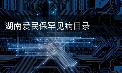 湖南爱民保罕见病目录
