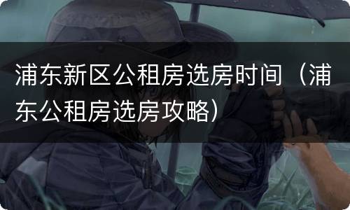 浦东新区公租房选房时间（浦东公租房选房攻略）