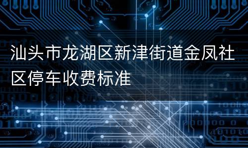 汕头市龙湖区新津街道金凤社区停车收费标准