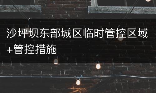 沙坪坝东部城区临时管控区域+管控措施