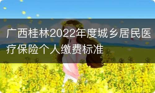 广西桂林2022年度城乡居民医疗保险个人缴费标准