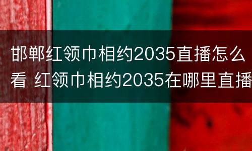 邯郸红领巾相约2035直播怎么看 红领巾相约2035在哪里直播