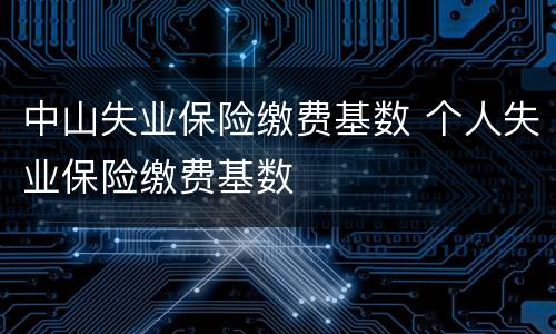 中山失业保险缴费基数 个人失业保险缴费基数
