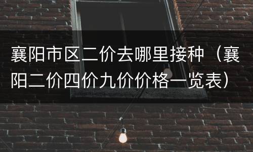 襄阳市区二价去哪里接种（襄阳二价四价九价价格一览表）