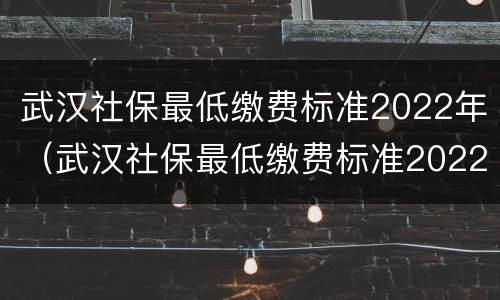 武汉社保最低缴费标准2022年（武汉社保最低缴费标准2022年灵活就业人员）