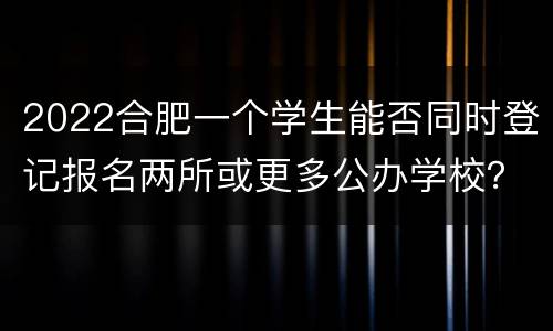 2022合肥一个学生能否同时登记报名两所或更多公办学校？