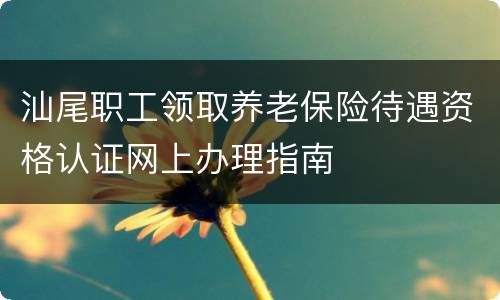 汕尾职工领取养老保险待遇资格认证网上办理指南