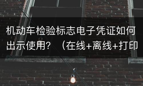 机动车检验标志电子凭证如何出示使用？（在线+离线+打印）