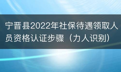宁晋县2022年社保待遇领取人员资格认证步骤（力人识别）