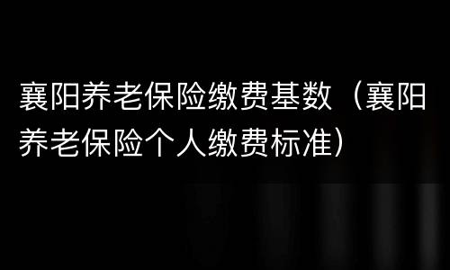 襄阳养老保险缴费基数（襄阳养老保险个人缴费标准）