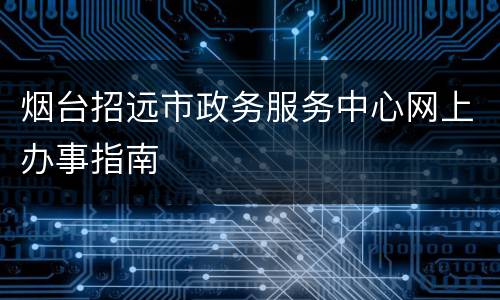 烟台招远市政务服务中心网上办事指南