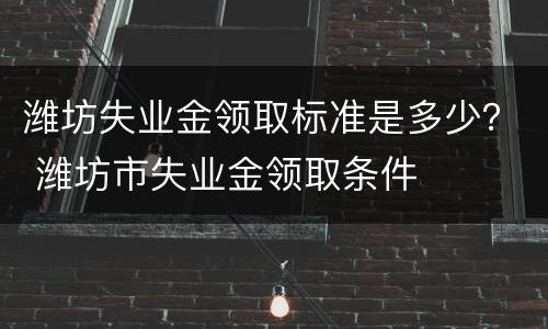 潍坊失业金领取标准是多少？ 潍坊市失业金领取条件