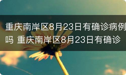 重庆南岸区8月23日有确诊病例吗 重庆南岸区8月23日有确诊病例吗请问
