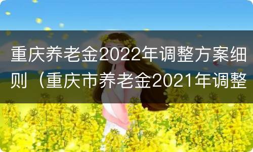 重庆养老金2022年调整方案细则（重庆市养老金2021年调整方案）