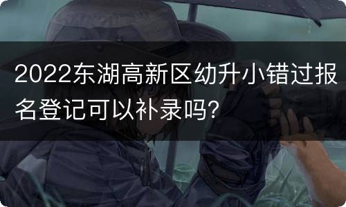 2022东湖高新区幼升小错过报名登记可以补录吗？