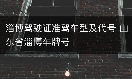 淄博驾驶证准驾车型及代号 山东省淄博车牌号