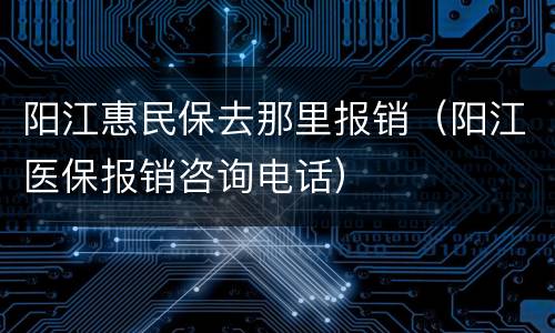阳江惠民保去那里报销（阳江医保报销咨询电话）