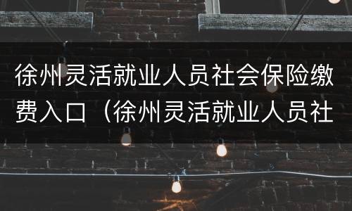 徐州灵活就业人员社会保险缴费入口（徐州灵活就业人员社会保险缴费入口查询）