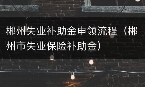 郴州失业补助金申领流程（郴州市失业保险补助金）
