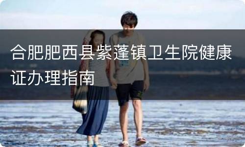 合肥肥西县紫蓬镇卫生院健康证办理指南