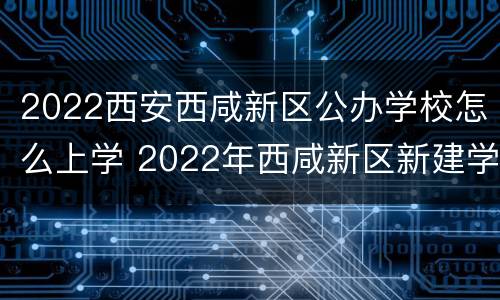 2022西安西咸新区公办学校怎么上学 2022年西咸新区新建学校