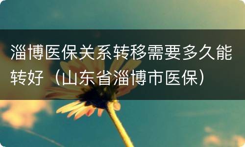 淄博医保关系转移需要多久能转好（山东省淄博市医保）