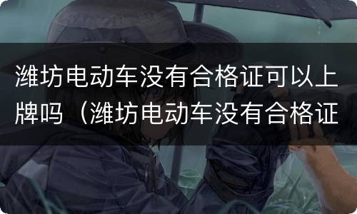 潍坊电动车没有合格证可以上牌吗（潍坊电动车没有合格证可以上牌吗现在）