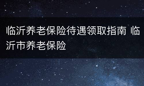 临沂养老保险待遇领取指南 临沂市养老保险