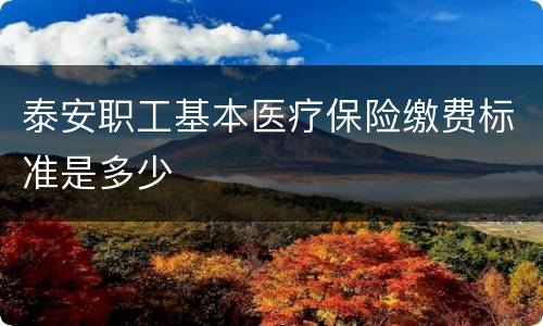 泰安职工基本医疗保险缴费标准是多少