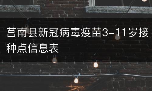 莒南县新冠病毒疫苗3-11岁接种点信息表
