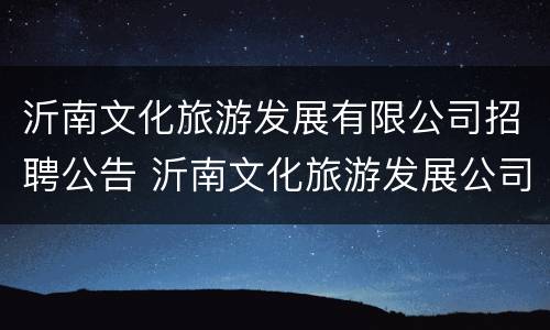 沂南文化旅游发展有限公司招聘公告 沂南文化旅游发展公司怎么样