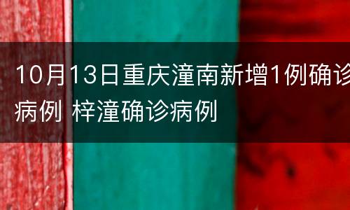 10月13日重庆潼南新增1例确诊病例 梓潼确诊病例