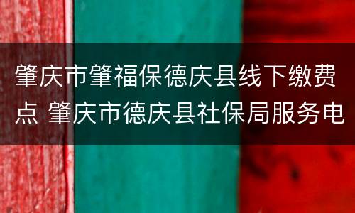 肇庆市肇福保德庆县线下缴费点 肇庆市德庆县社保局服务电话