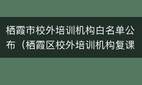 栖霞市校外培训机构白名单公布（栖霞区校外培训机构复课名单）