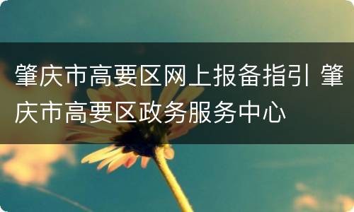 肇庆市高要区网上报备指引 肇庆市高要区政务服务中心