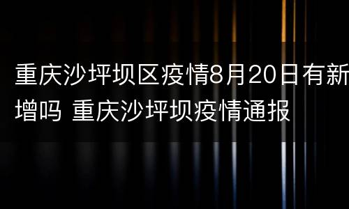 重庆沙坪坝区疫情8月20日有新增吗 重庆沙坪坝疫情通报